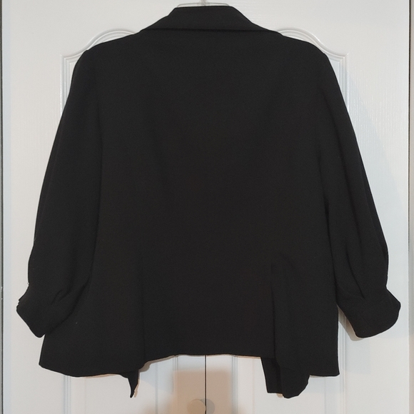 Bedo Femme 3/4 Sleeve Black Blazer Jacket Cuff Detail Faux Pocket Size 12 Large - Picture 4 of 10